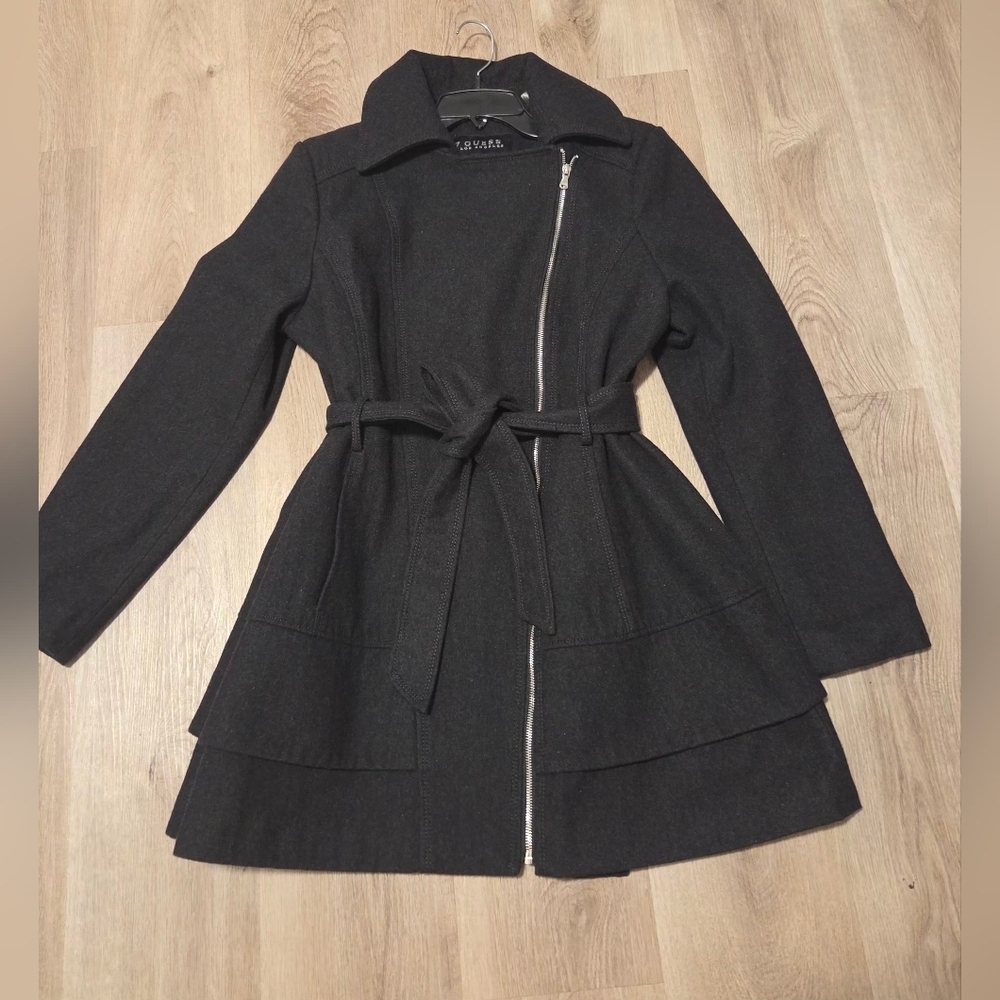 Guess Los Angeles Gray Full Zipper Peacoat Size XL - Picture 2 of 8